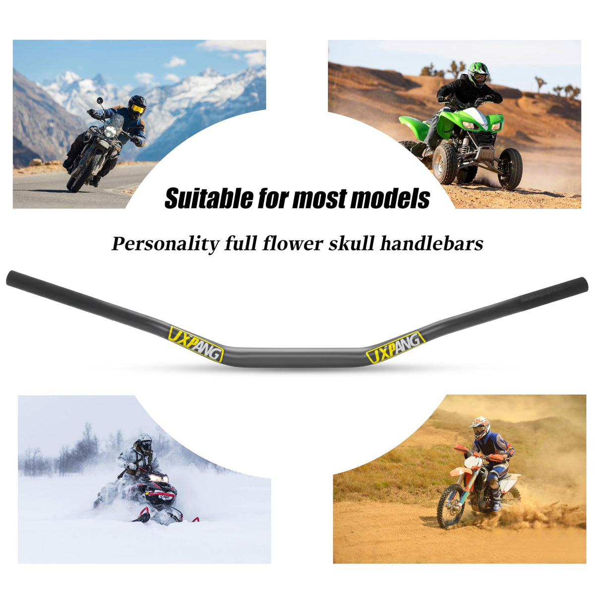 JXPANG handlebar cross-section highlighting 5mm wall thickness for added durability