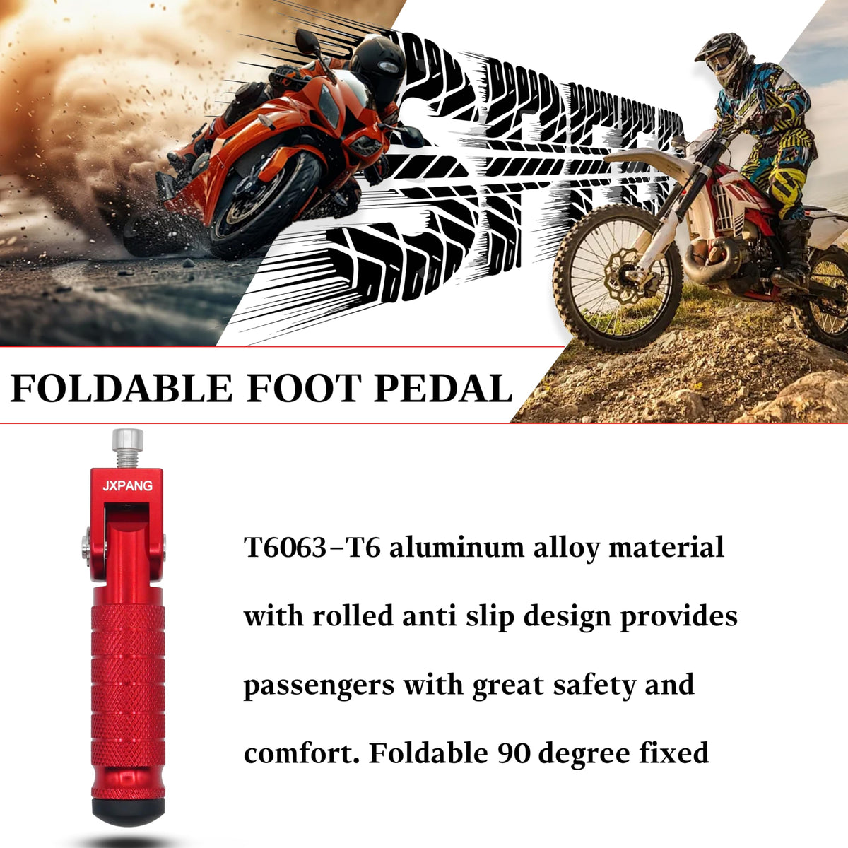JXPANG threaded M8 stud detail showing compatibility and secure fit