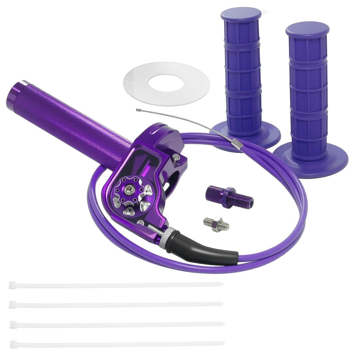 JXPANG purple throttle front assembly showing complete kit and benefit quick installation
