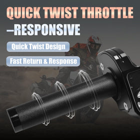 JXPANG throttle installed on dirt bike demonstrating faster twist response