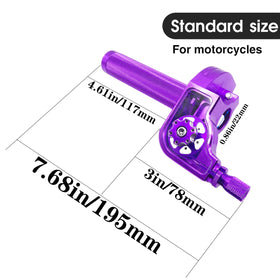 JXPANG throttle next to ruler showing 22mm fit and precise sizing benefit