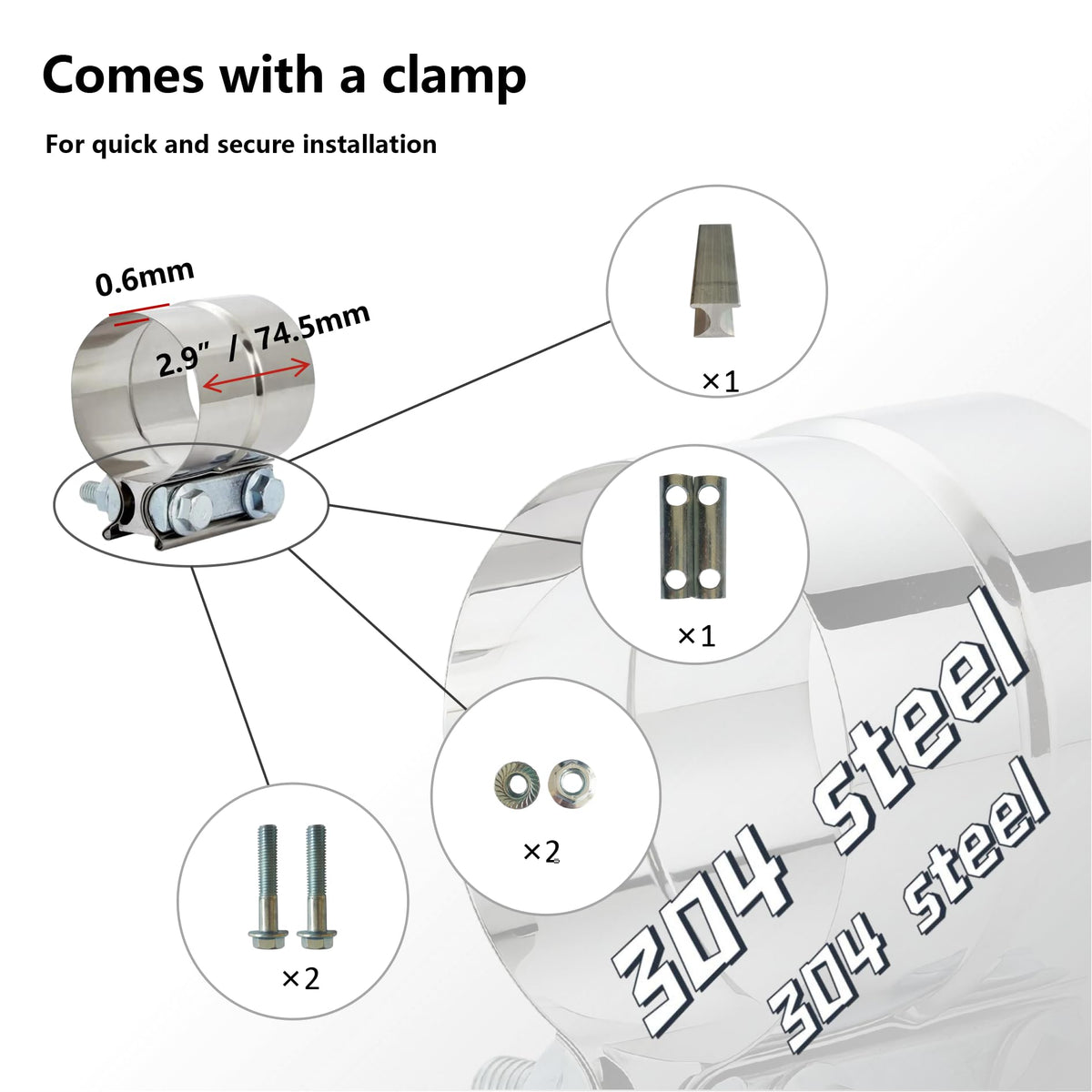 JXZHONG LIANG installed on pickup exhaust showing improved outlet styling and fit