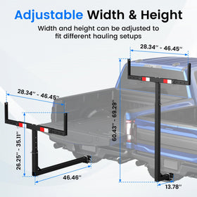 JY PERFORMANCE showing adjustable width fitted across a pickup bed for versatility