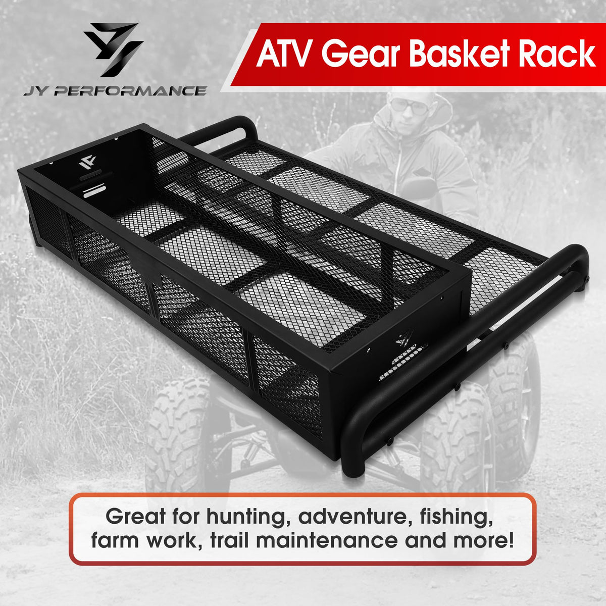 JY PERFORMANCE shelf installed above basket showing layered storage benefit