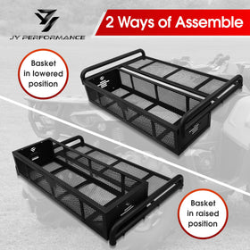 JY PERFORMANCE basket next to camping gear illustrating actual size for packing benefit