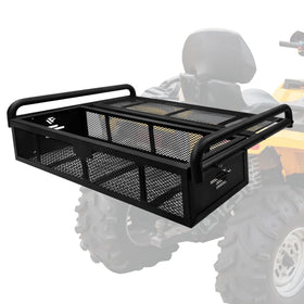 JY PERFORMANCE front view of ATV rear basket showing full cargo area benefit