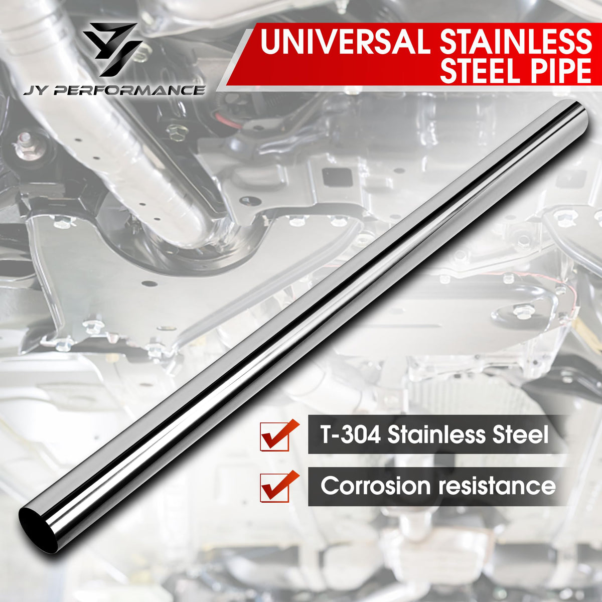JY PERFORMANCE close-up of stainless surface showing smooth finish and corrosion resistance