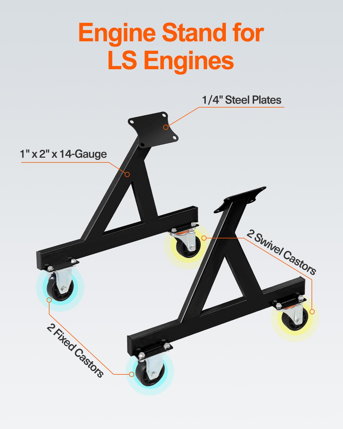 JY PERFORMANCE detail of mounting pattern for LS-series engines and transmissions