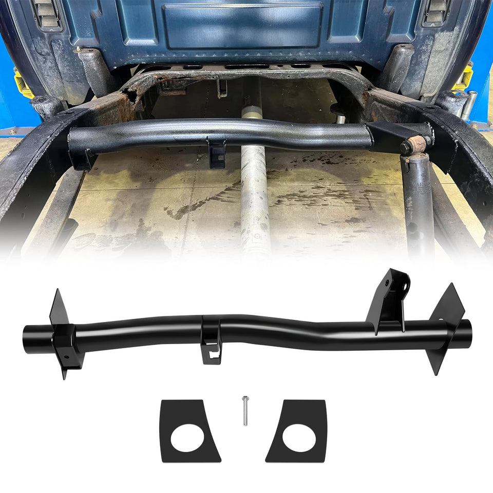 JY PERFORMANCE crossmember front view showing fit and solid construction benefit strength