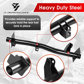 JY PERFORMANCE crossmember shock mount close-up highlighting passenger-side mount location benefit correct alignment