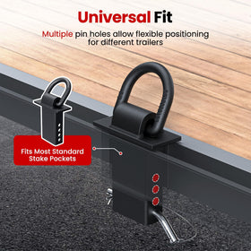 JY PERFORMANCE D ring with ratchet strap attached illustrating versatile compatibility and secure fastening benefit