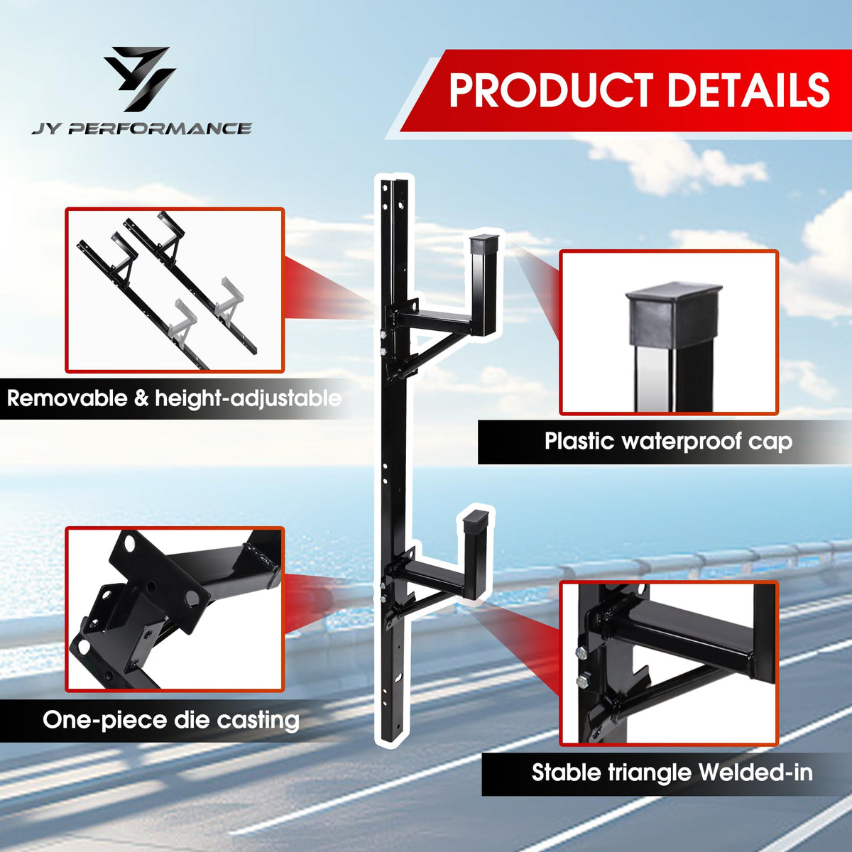 JY PERFORMANCE powder-coat finish detail resisting rust and weather wear