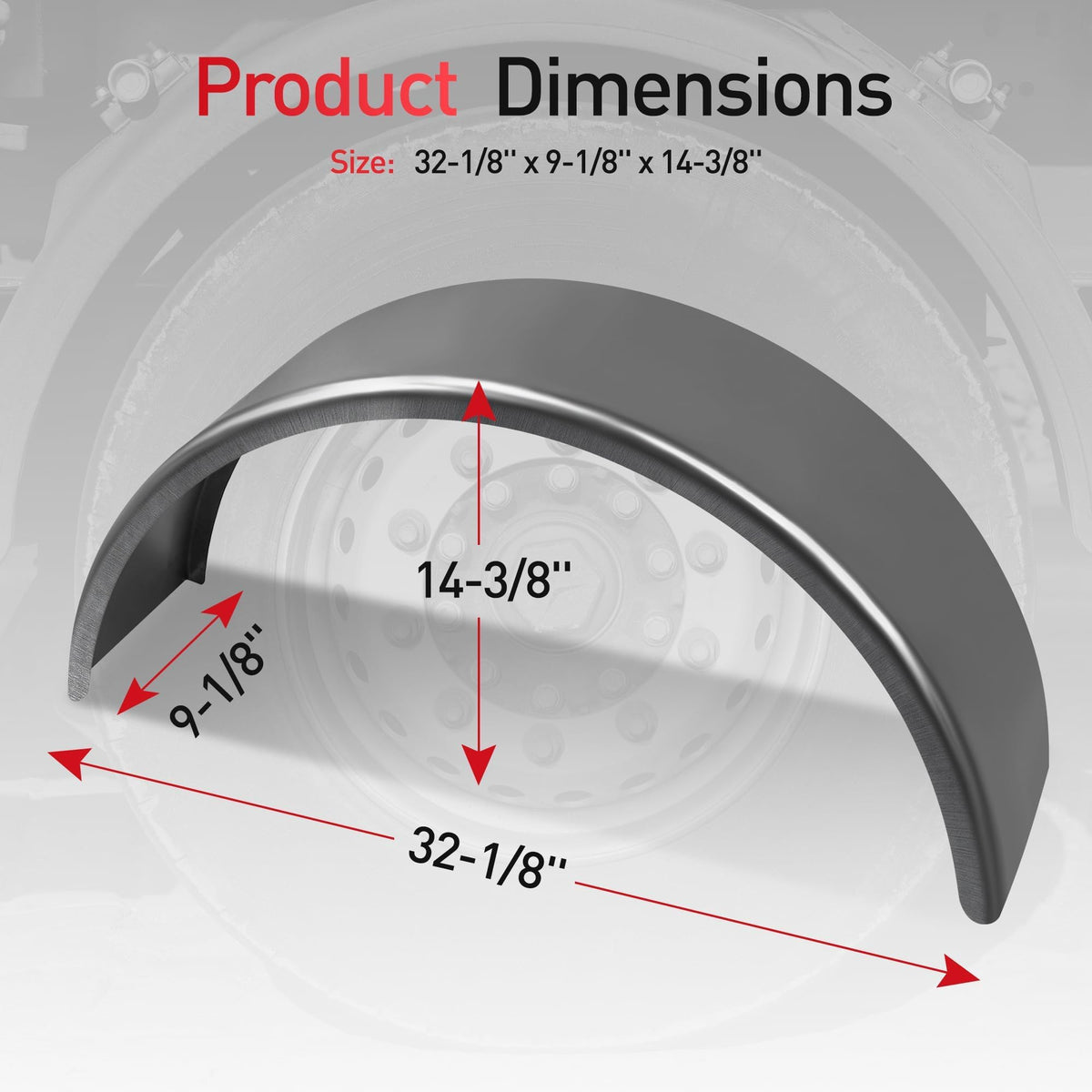 JY PERFORMANCE edge view showing clearance between fender and wheel rim