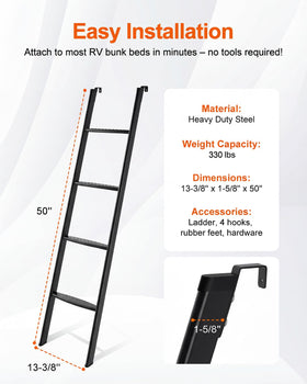 JY PERFORMANCE ladder foot with dual rubber cap reducing vibration and preventing scratches