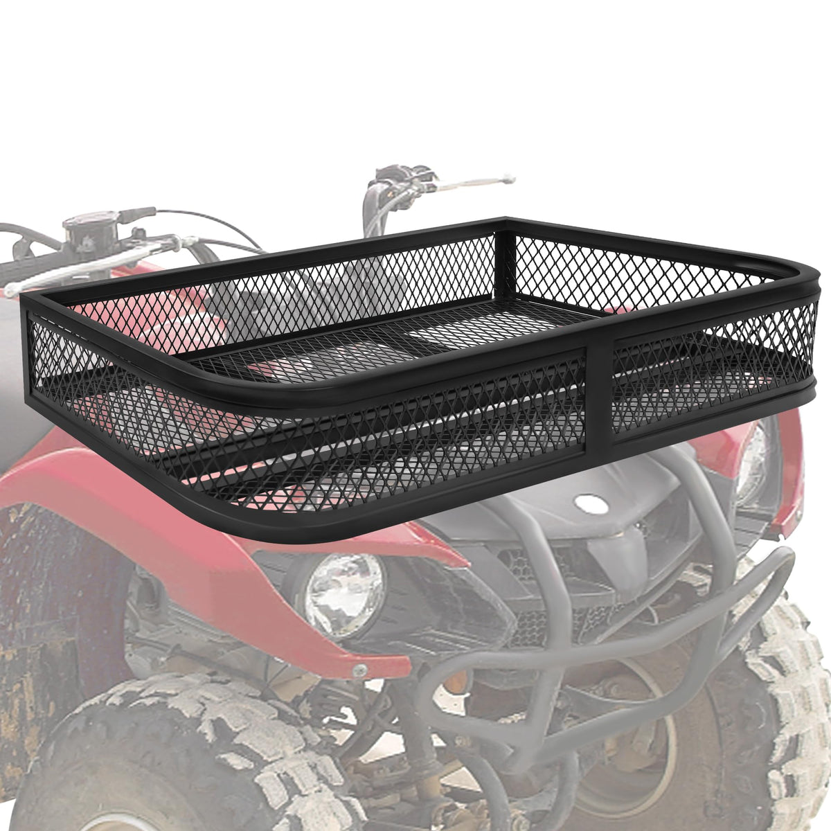 JY PERFORMANCE front cargo basket front view showing rugged storage benefit