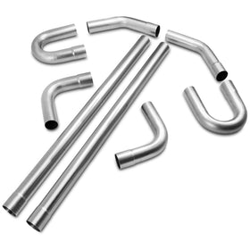 JY PERFORMANCE front view of 8-piece stainless exhaust kit showing all components and layout