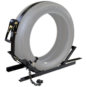 JY PERFORMANCE front view of mounted spare tire rack showing sturdy fit