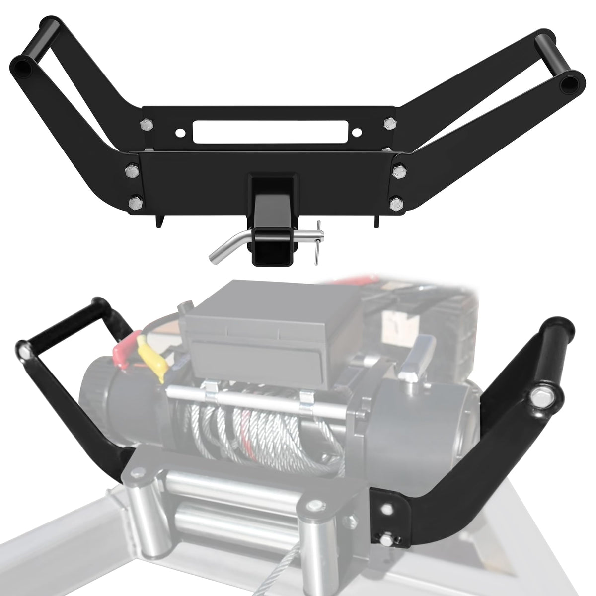 JY PERFORMANCE front view of mount plate showing bolt pattern and strength benefit