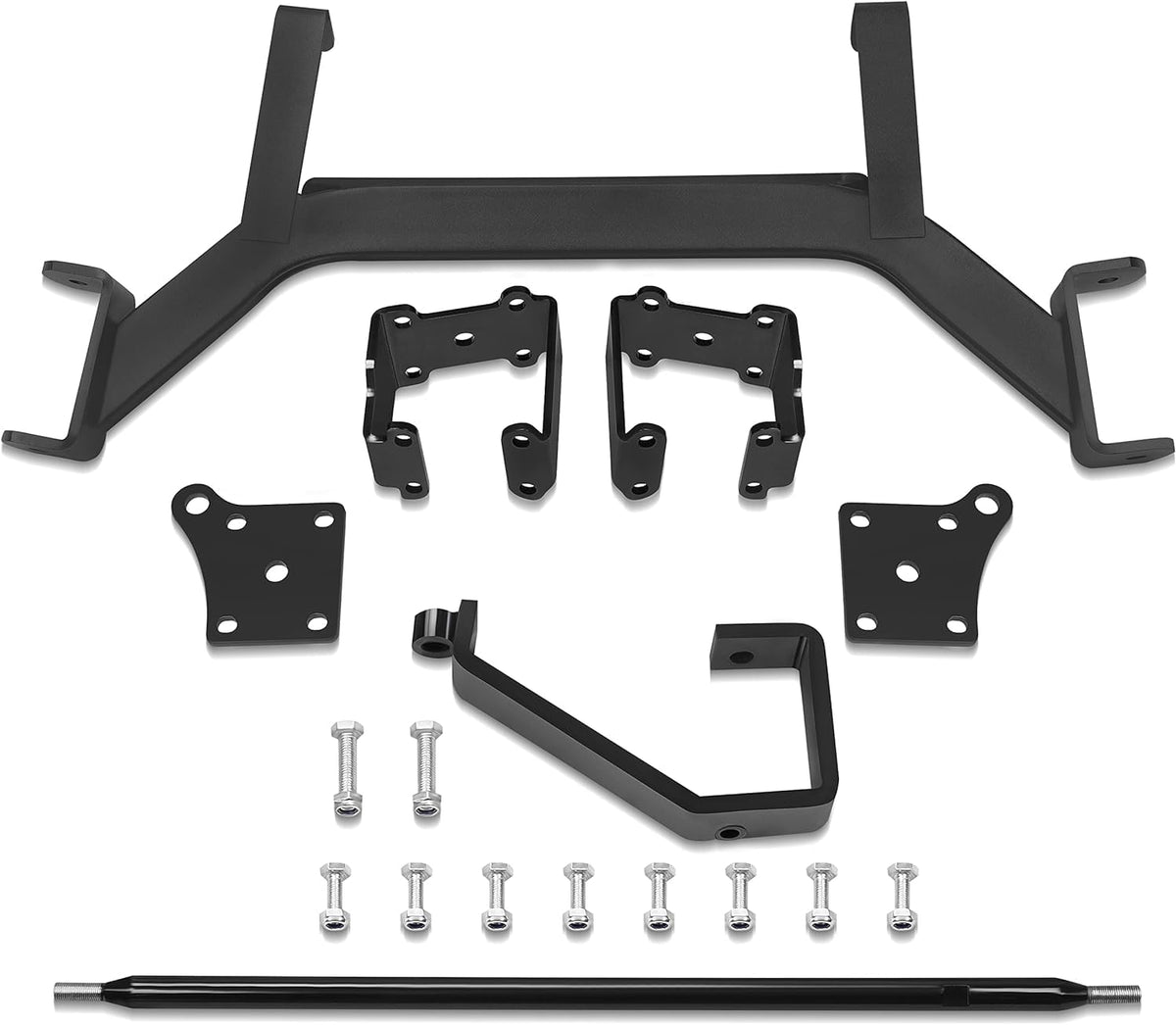 JY PERFORMANCE installed on EZGO TXT side view showing lift benefit