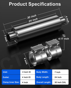JY PERFORMANCE muffler installed under truck, reduces cabin resonance effectively