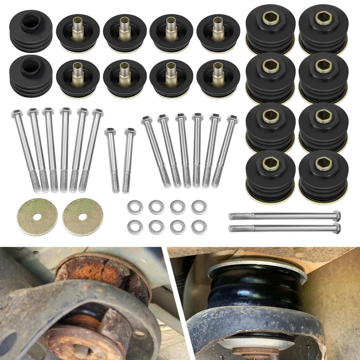 JY PERFORMANCE front packaging of body mount kit showing complete set benefits