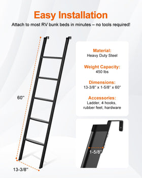 JY PERFORMANCE ladder in family RV setting illustrating safe, easy bunk access