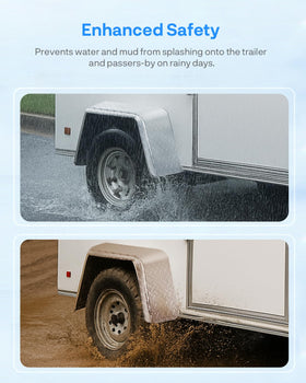 JY PERFORMANCE trailer with fenders in use showing debris protection