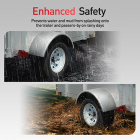 JY PERFORMANCE trailer with fenders on road illustrating improved appearance