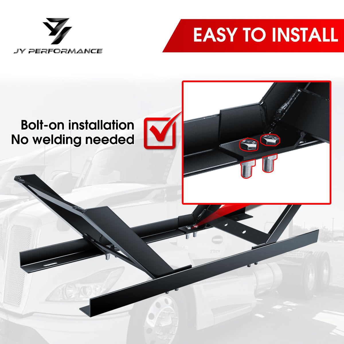 JY PERFORMANCE ratchet strap and buckle detail delivering secure hold
