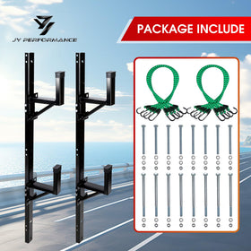 JY PERFORMANCE with ladders beside truck for size comparison and capacity clarity