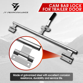 JY PERFORMANCE cam bar installed on trailer side door showing secure closure benefit