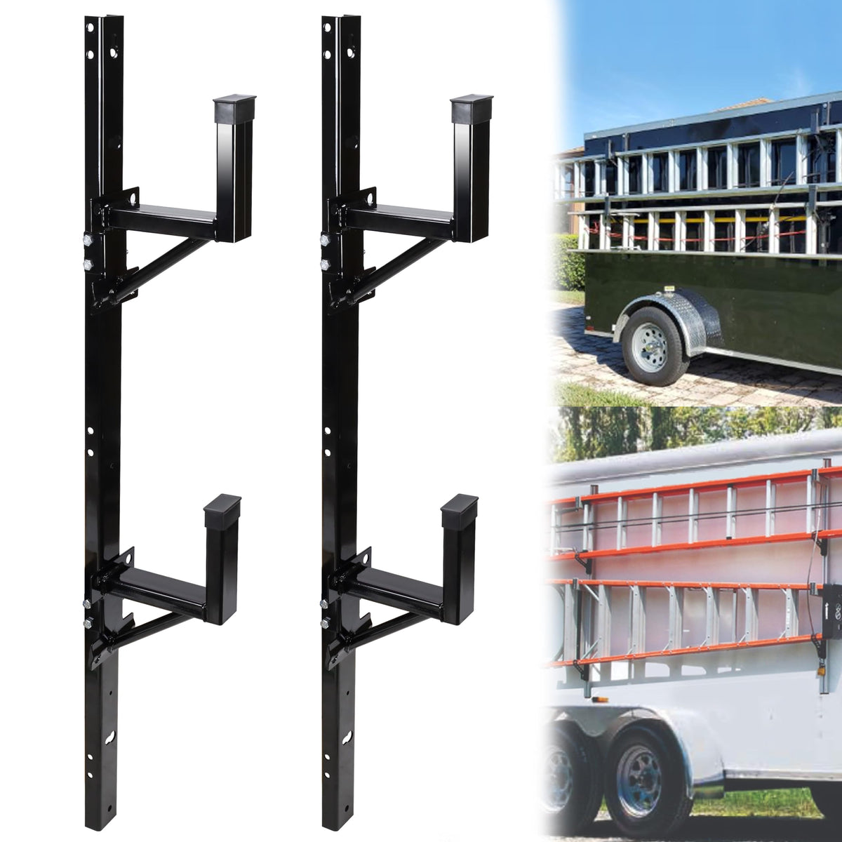 JY PERFORMANCE front view of rack showing secure ladder storage and space savings