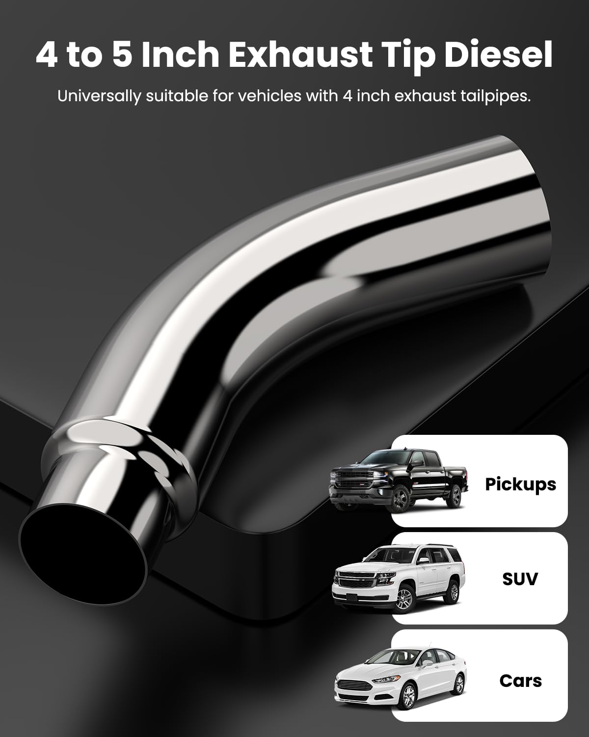 JY PERFORMANCE side profile of curved elbow illustrating improved exhaust routing benefit