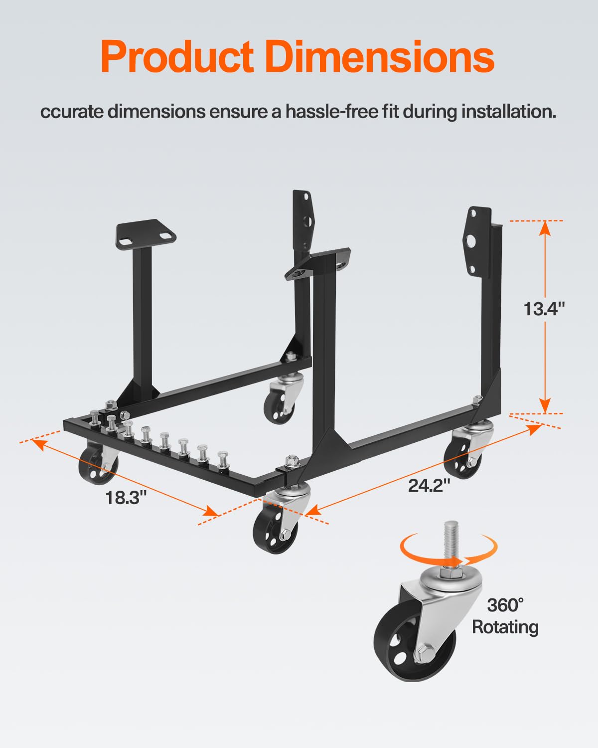 JY PERFORMANCE cradle beside a toolbox showing scale and compact storage advantage