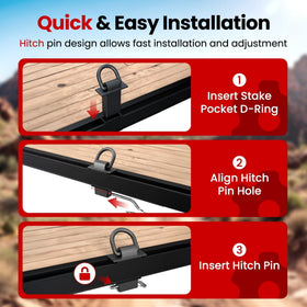 JY PERFORMANCE side profile of D-ring highlighting four pin holes for adjustable placement