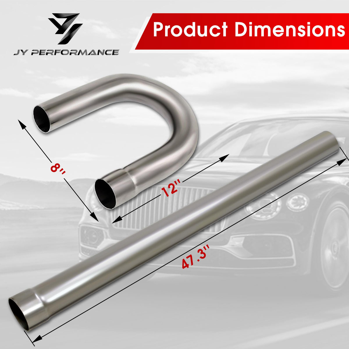 JY PERFORMANCE 180-degree U-bend showing compact routing advantage