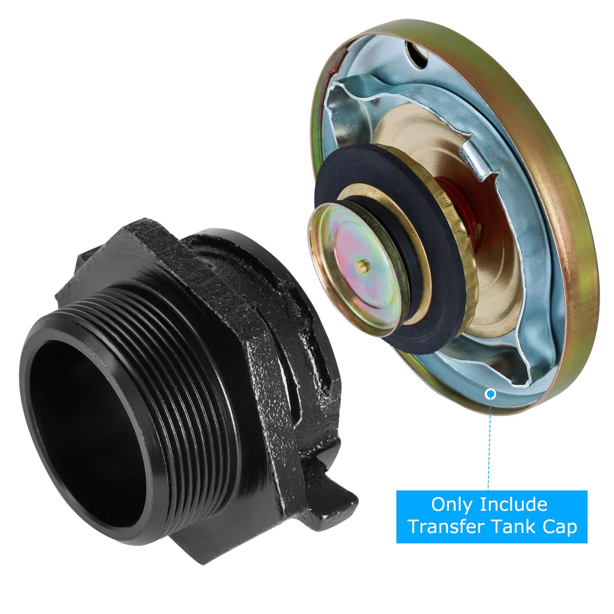 JYINCPED cap installed on tank bung demonstrating proper sealing benefit