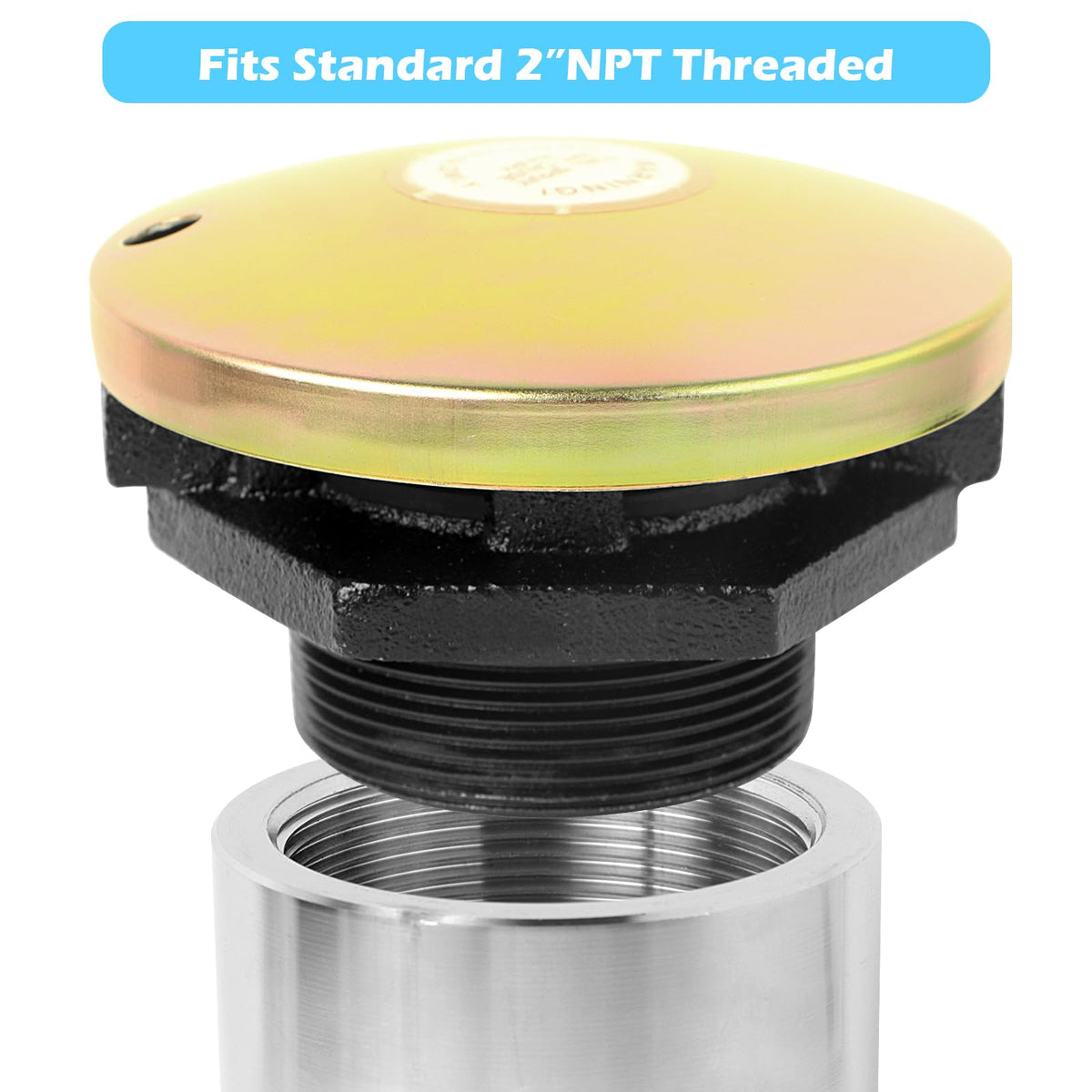 JYINCPED close-up of 2-inch threaded neck for easy fitment and reliable mounting
