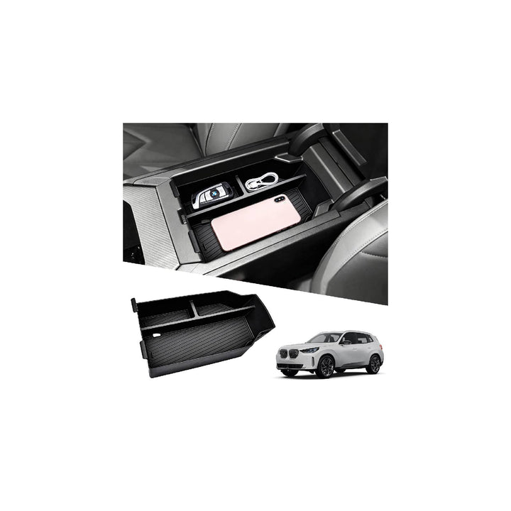 JYMAOYI front view of console organizer showing neat compartments and fit benefit