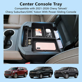 JYMAOYI installed top-down in center console showing perfect fit and clutter control