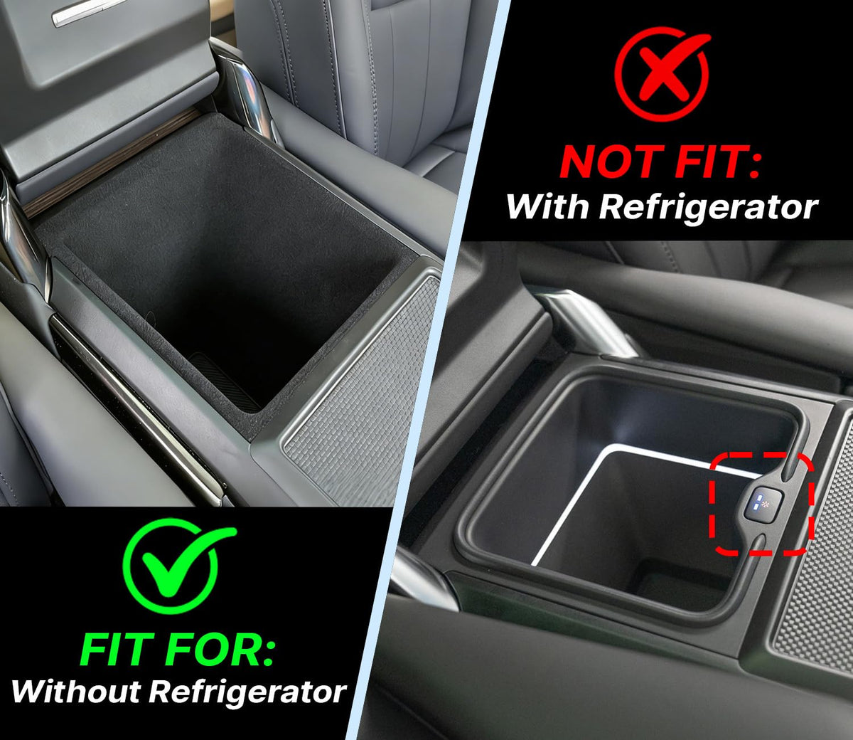 JYMAOYI lower tray depth comparison showing deeper storage for bulkier items