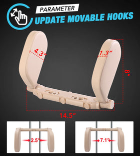 JZCreater installation step-by-step image showing easy, tool-free mounting to exposed headrest bars
