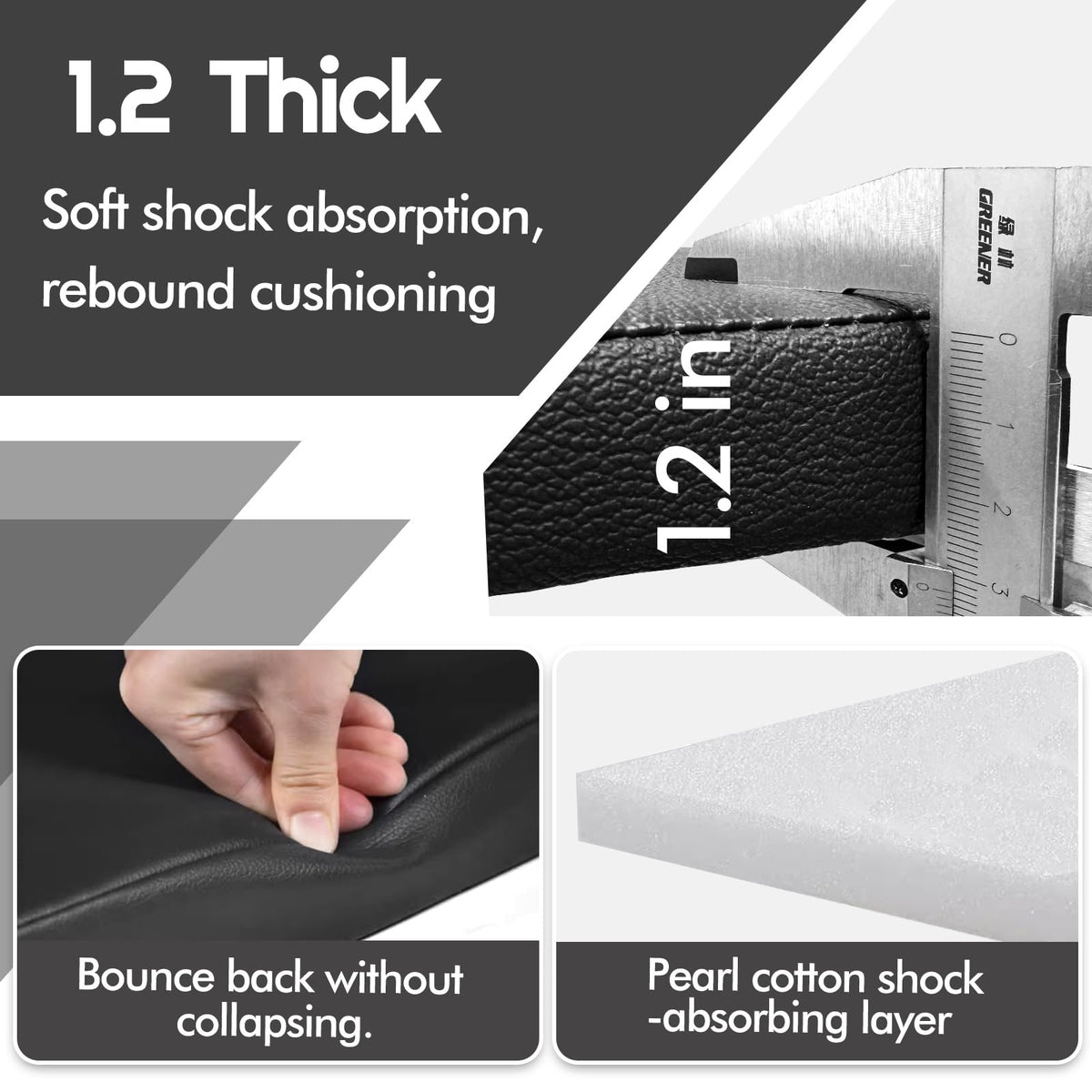 JZHLLA foam cross-section revealing 1.2-inch EPE padding for joint protection