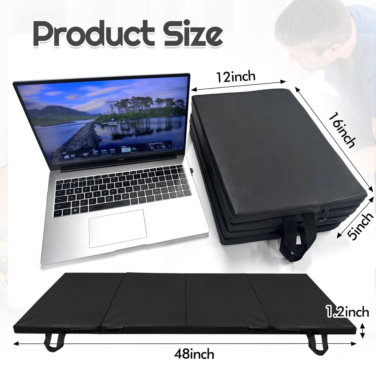 JZHLLA folded mat with carry handle highlighting portability and convenience