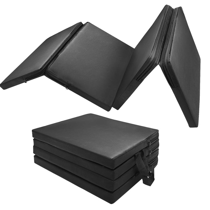 JZHLLA front view of unfolded mat showing full work surface and brand benefit