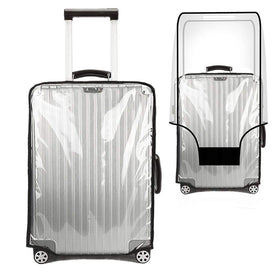 JZRSuitcase front view of clear cover showing full protection and visibility
