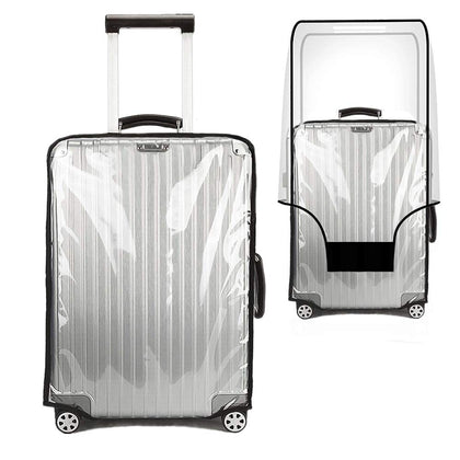 JZRSuitcase front view of clear cover showing full protection and visibility