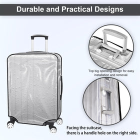 JZRSuitcase hook-and-loop straps fastening around edges to keep the cover secure during travel