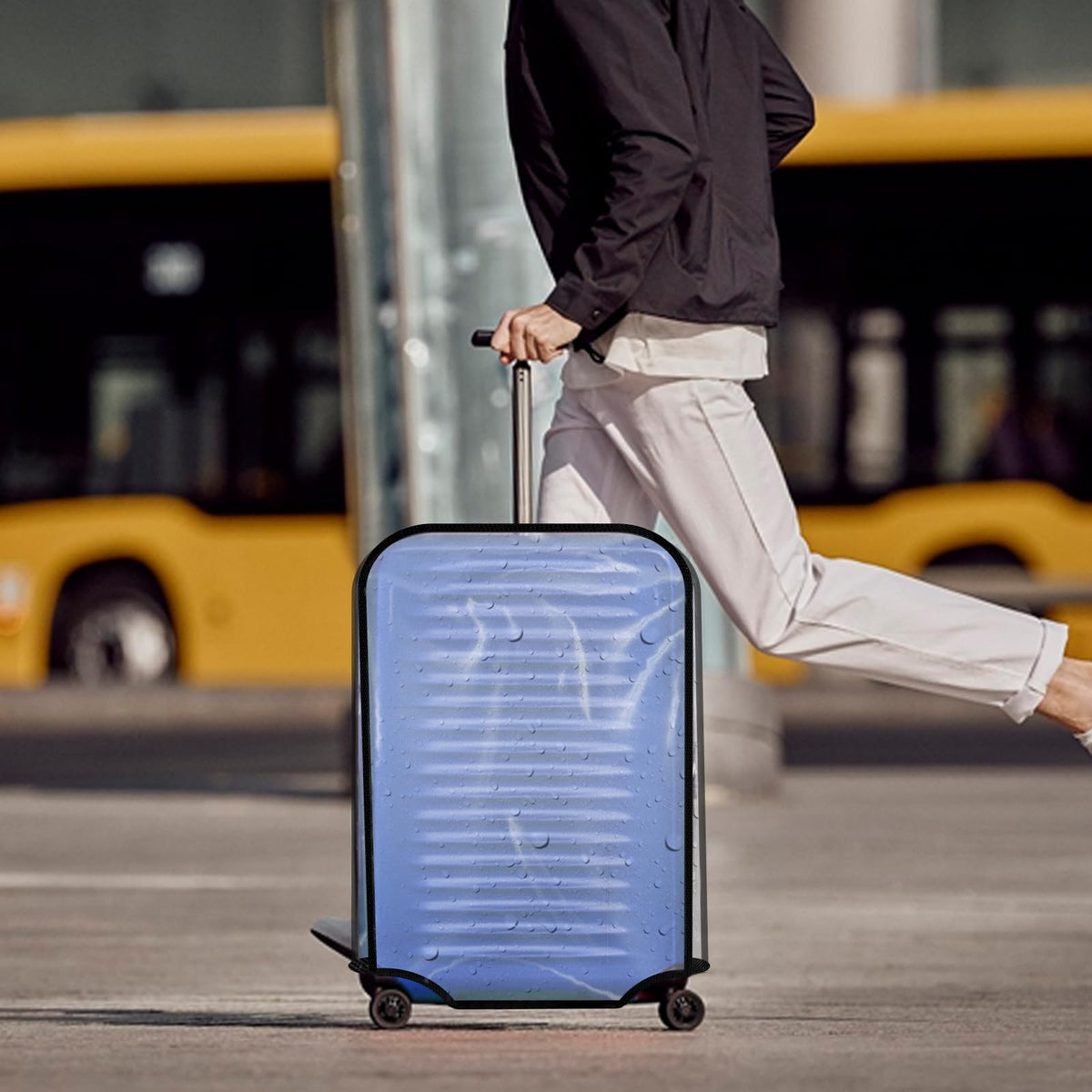 JZRSuitcase size comparison with 30-inch luggage showing correct fit