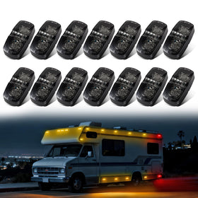 JZYZQBX front view showing amber and red marker lights for clear signaling